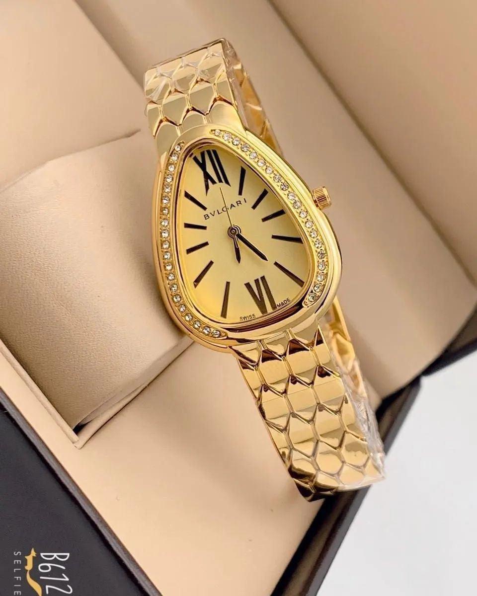 Bvlgari Full Gold Metal Strap Watch For Women