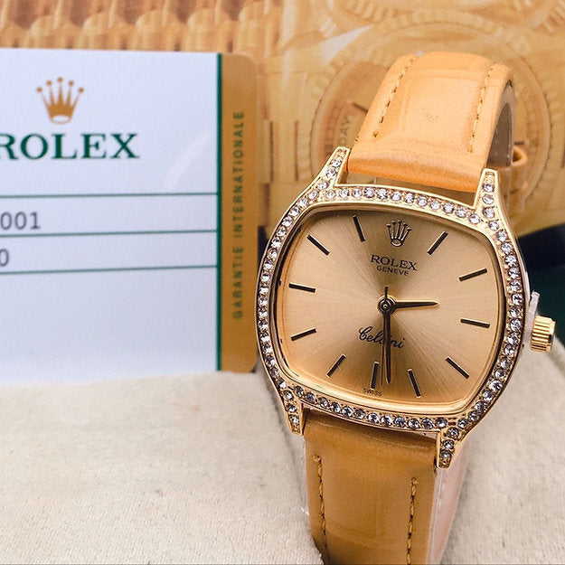 Rolex Gold Dial Watch For Women